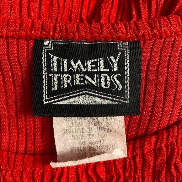 Vintage Timely Trends Red Women’s blouse top tunic Holiday Valentine Day size 16 - Picture 8 of 10